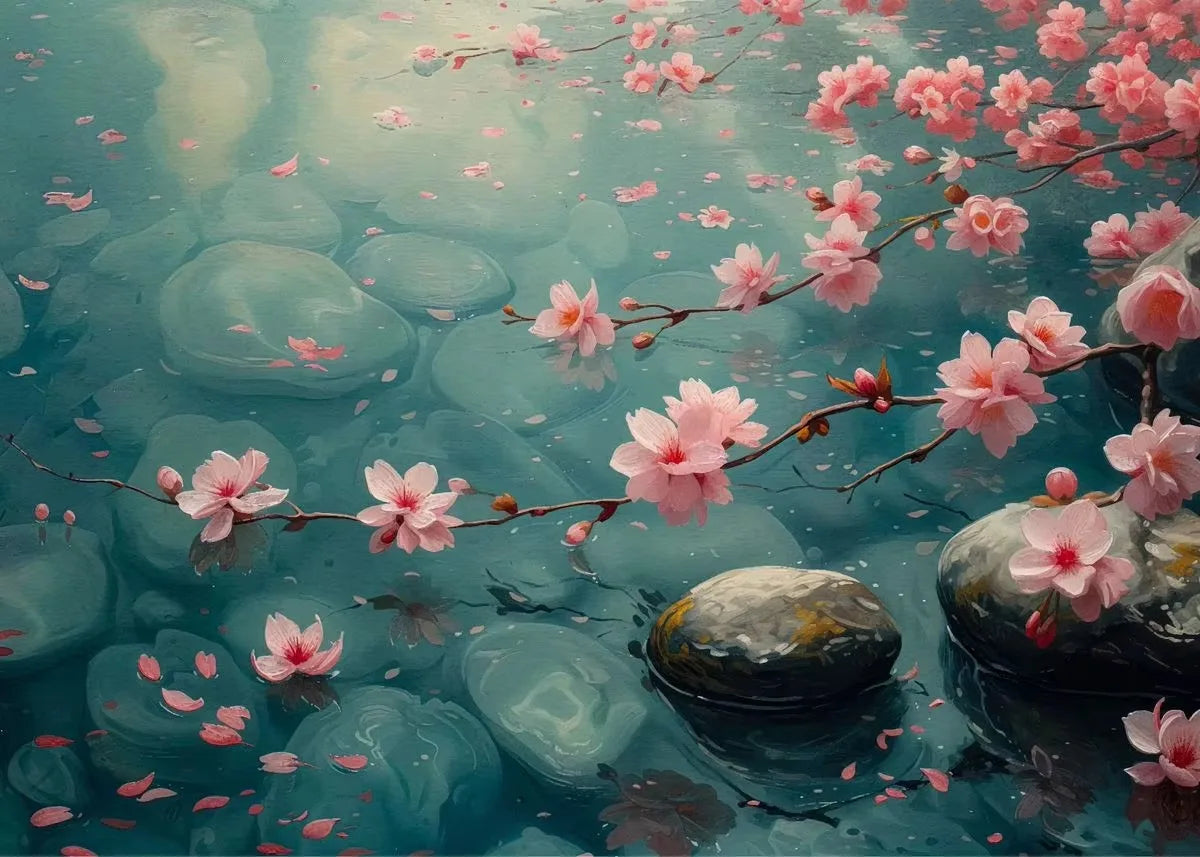 Mount Fuji Cherry Blossom Canvas Wall Art – Sunrise Print Canvas Wall Art Qst K 20x30cm Unframed
