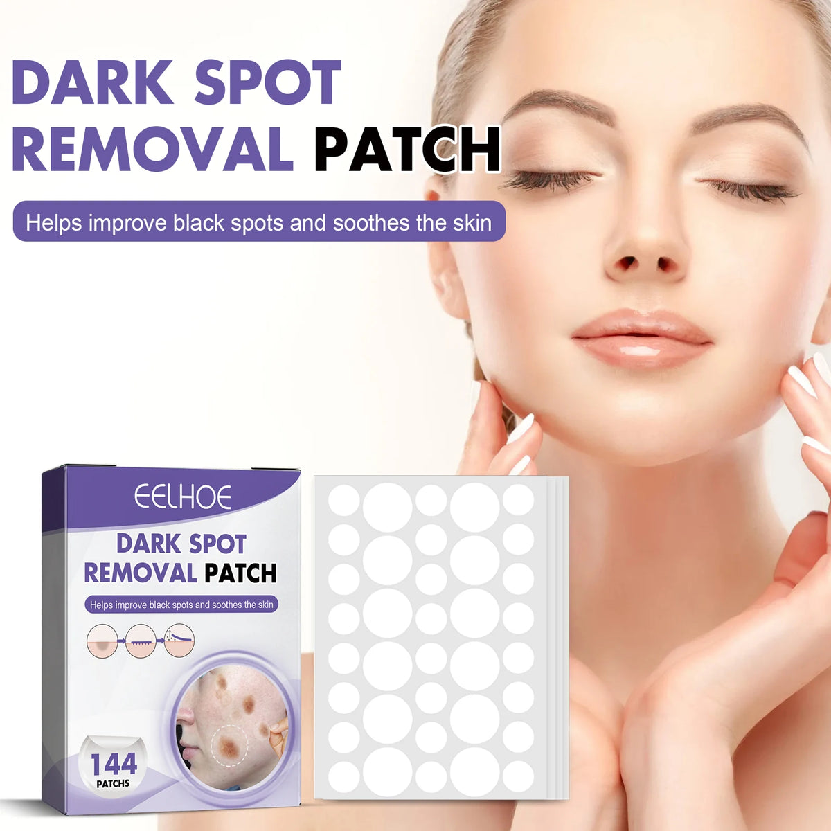 Eelhoe Dark Spot Brightening Patches 144pcs – Overnight Skin Brightening Patch Qst