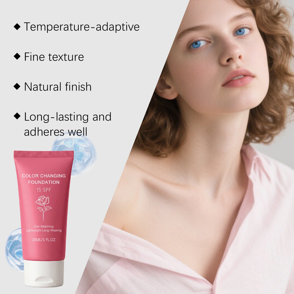 Color-Changing Foundation – Hydrating Sheer Natural Finish 30ml Color-Changing Foundation Qst