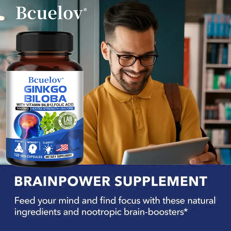 Ginkgo Biloba Capsules – Memory, Focus & Cognitive Support Herbal Supplement Qst