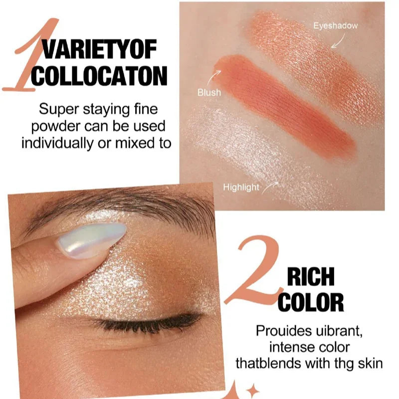 Qme Matte Highlighter & Blush Palette – Long-Lasting Highlighter Blush Palette Qme
