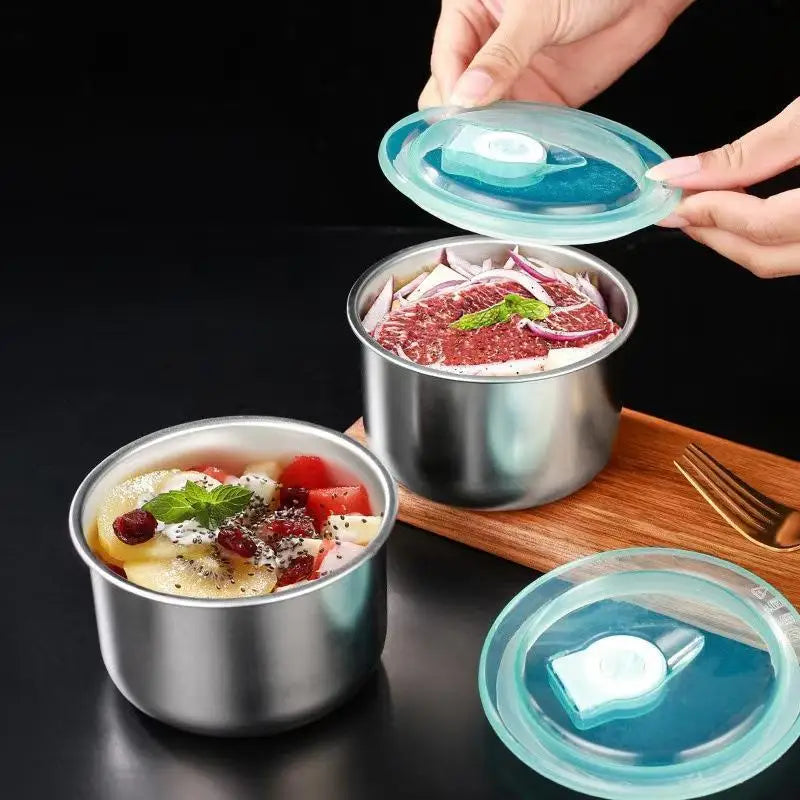 Round Stainless Steel Leak-Proof Lunch Box | Food Container Stainless Lunch Box Qme