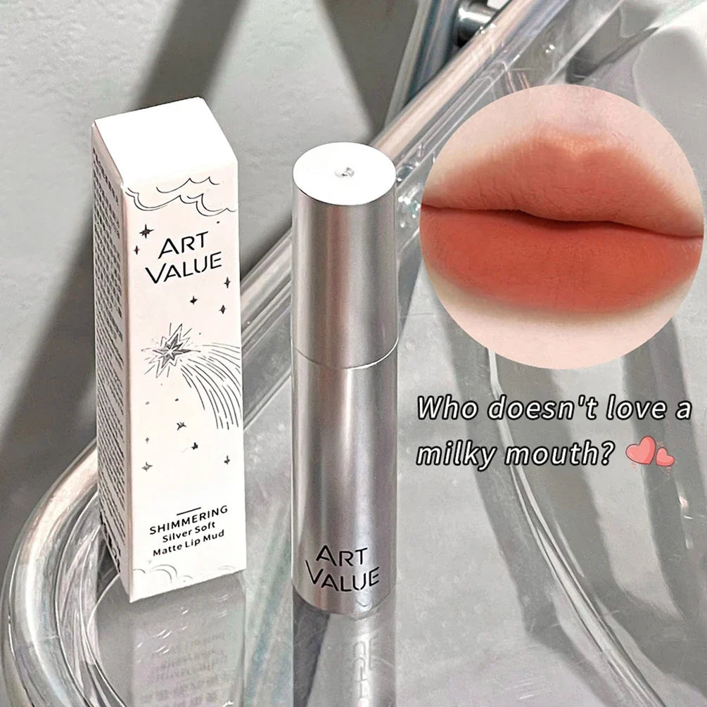Silver Tube Nude Matte Lipstick – 6 Colors, Waterproof Matte Lipstick Qme