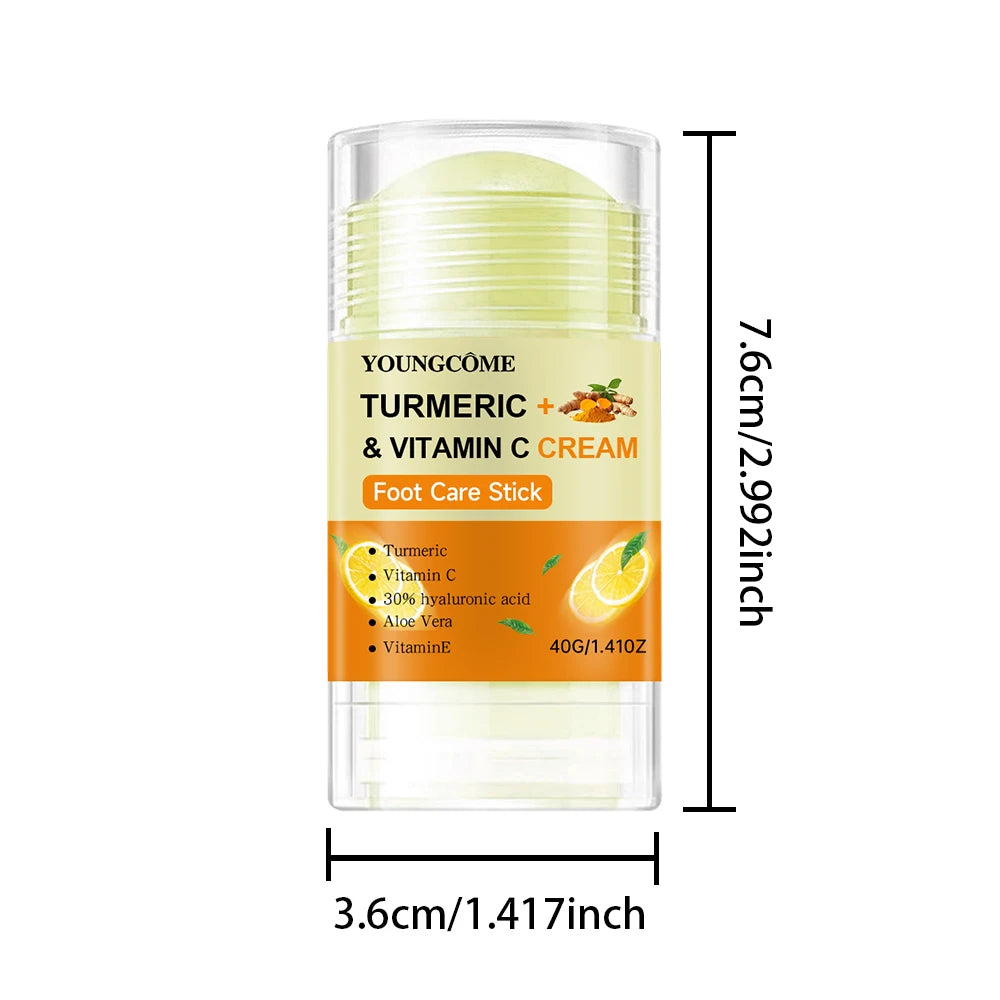 Turmeric & Vitamin C Foot Cream Stick – Moisturizing Foot Care Foot Cream Stick Qst 40g