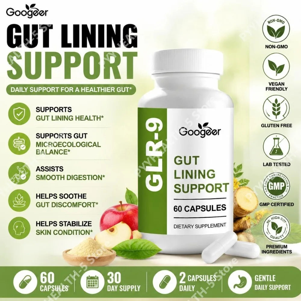 Gut Lining Support Capsules – ACV, Probiotics & Enzymes 60ct Digestive Supplement Qst