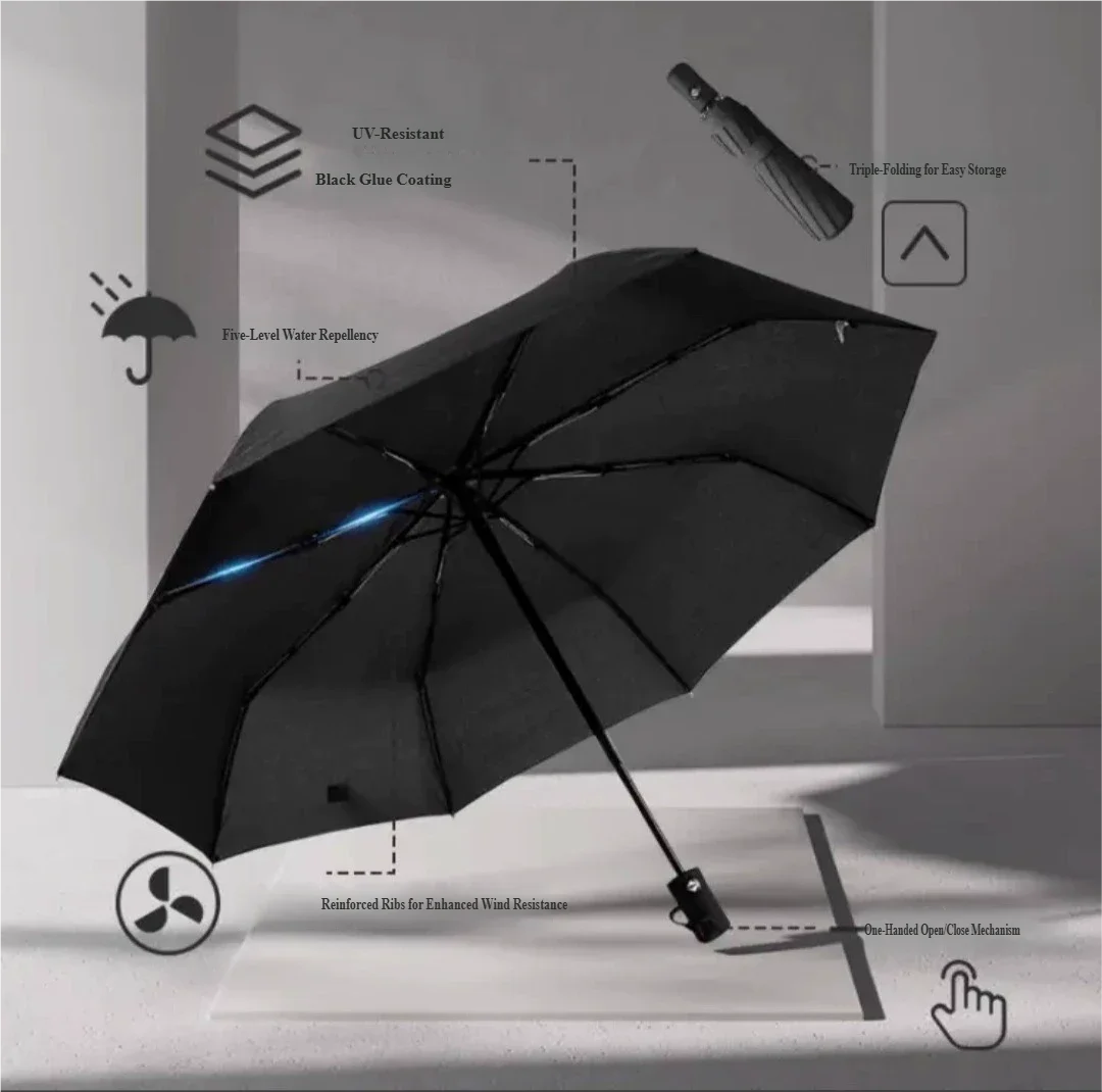 UV Protection Folding Umbrella – Sun & Rain Compact Women's Folding UV Umbrella Qst
