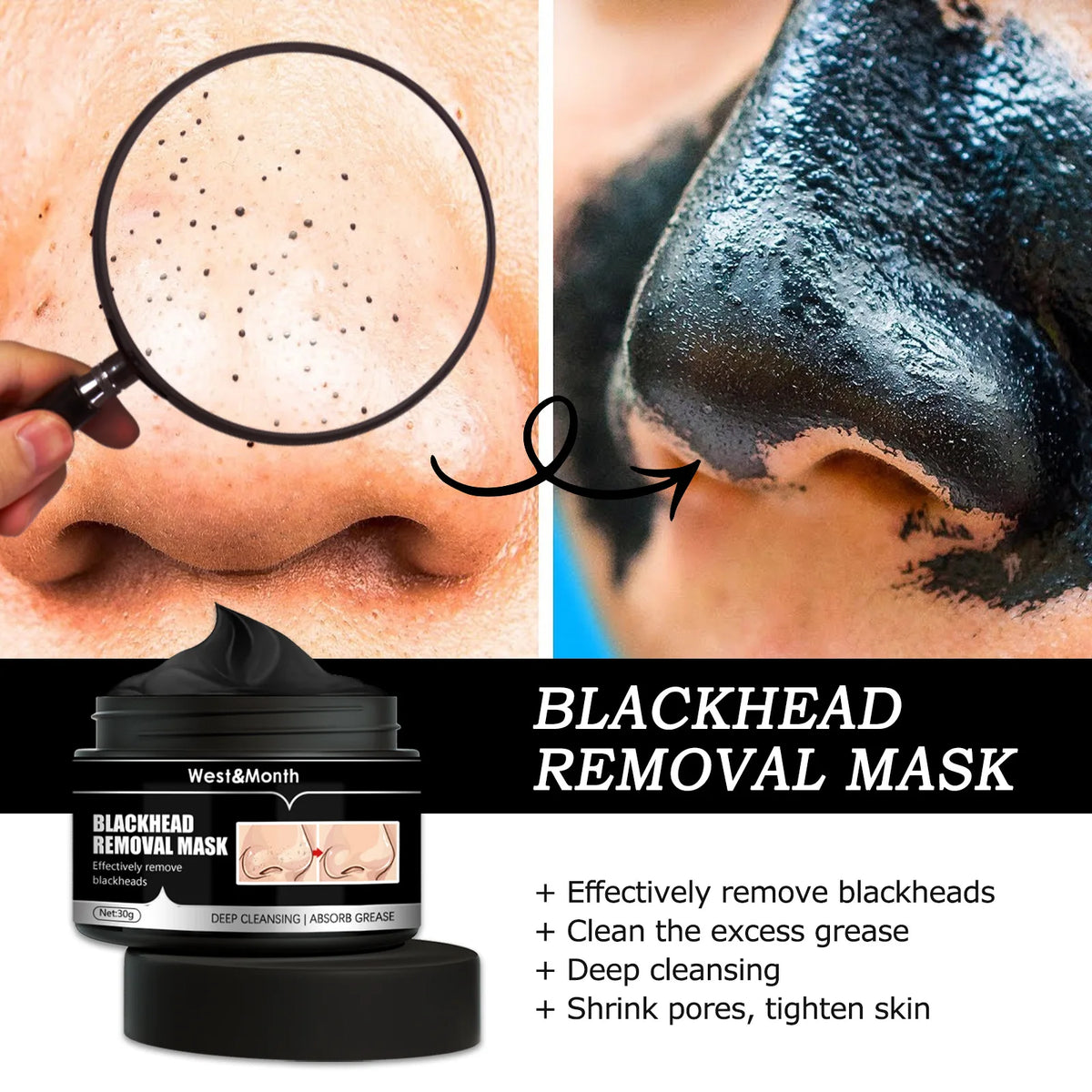 Activated Carbon Peel-Off Blackhead Mask – All Skin Types Peel-Off Face Mask Qst