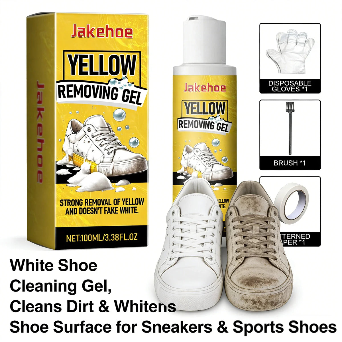 White Shoe Cleaning Gel – Remove Stains & Yellowing | Qme Shoe Cleaning Gel Qme