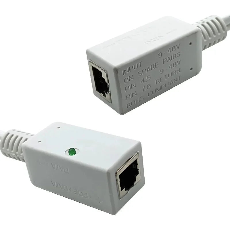 2-Pack Wide-Range PoE Injector 9V–56V Gigabit RJ45 DC Socket PoE Injector Qme