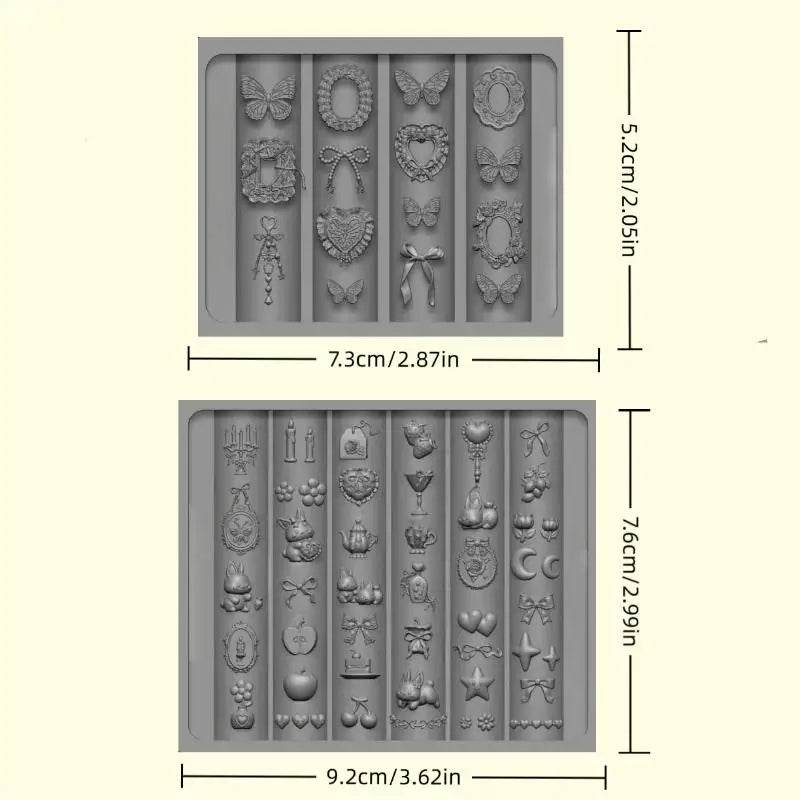 3D Silicone Nail Art Mold – Bow Heart Butterfly Rabbit DIY Nail Art Mold Qst