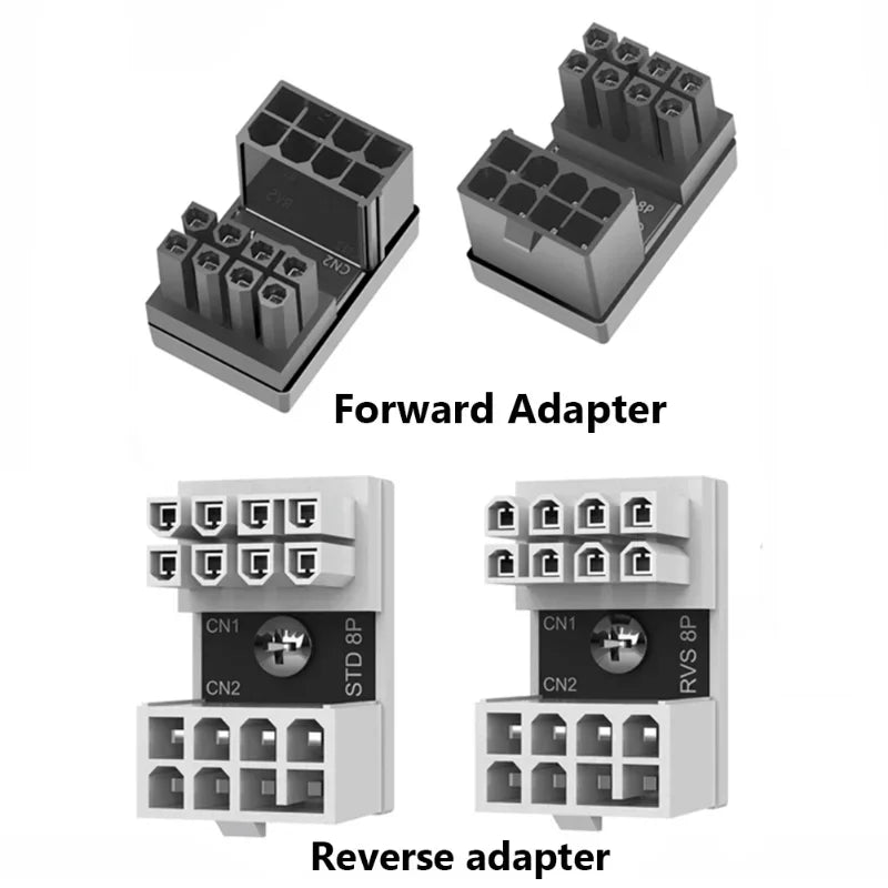 PCIe 8-Pin 6-Pin 180° GPU Power Connector Adapter | Qme GPU Power Adapter Qme