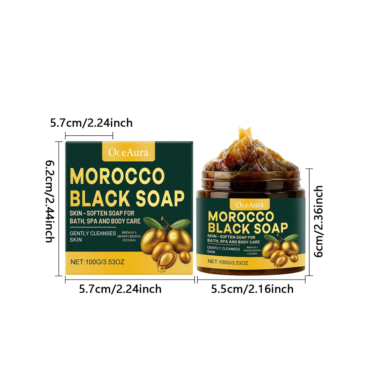 Oceaura Black Bathing Soap – Moisturizing Glycerin Body Bar Body Bar Soap Qst