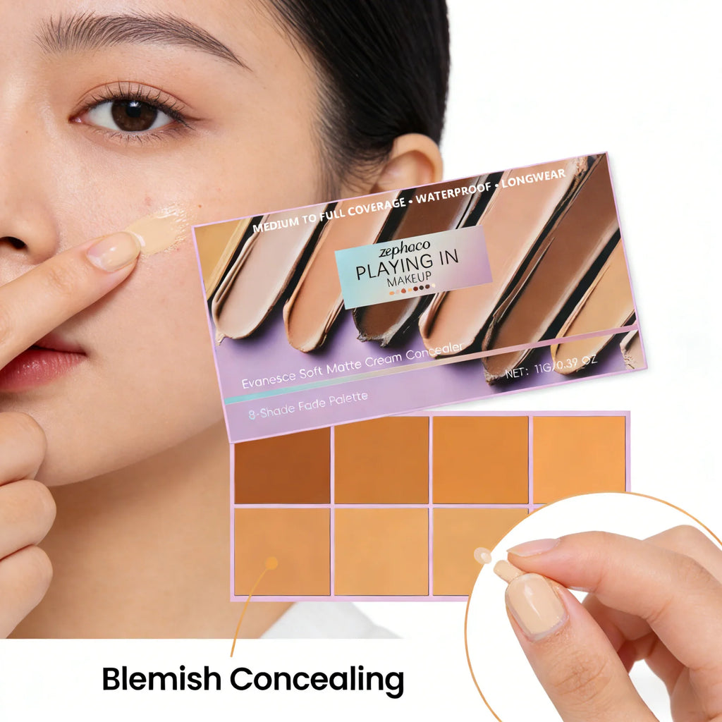 Zephoco Waterproof Matte Concealer Palette – High Coverage 11g Concealer Palette Qst