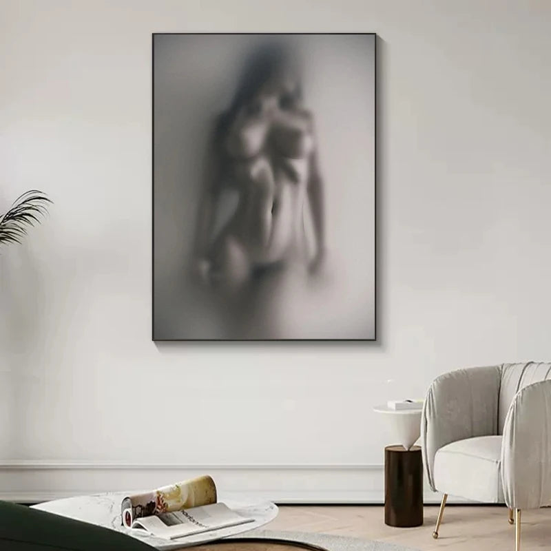 Woman Silhouette Canvas Wall Art – Nordic Modern Abstract Print Canvas Wall Art Qst