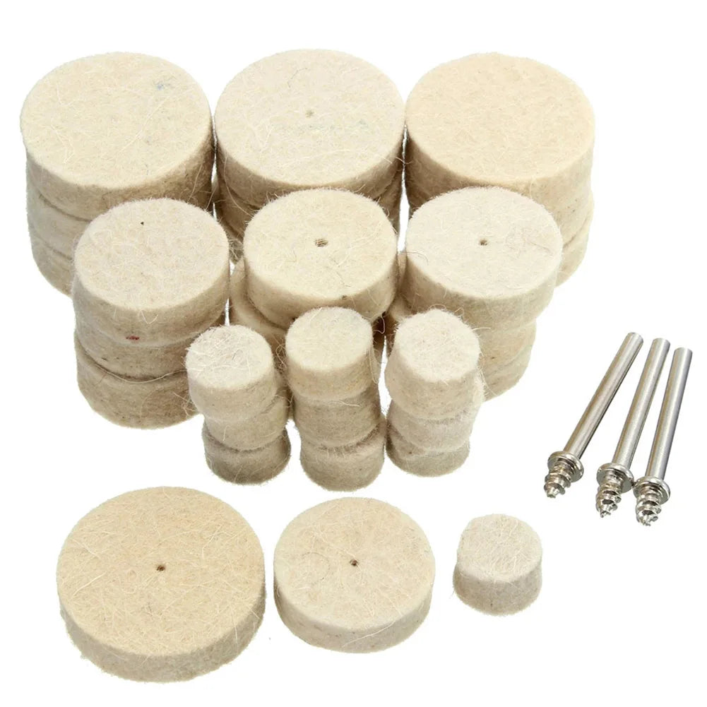 Wool Felt Polishing Wheels Buffing Disc Set – 33Pcs Rotary Polishing Wheel Set Qme