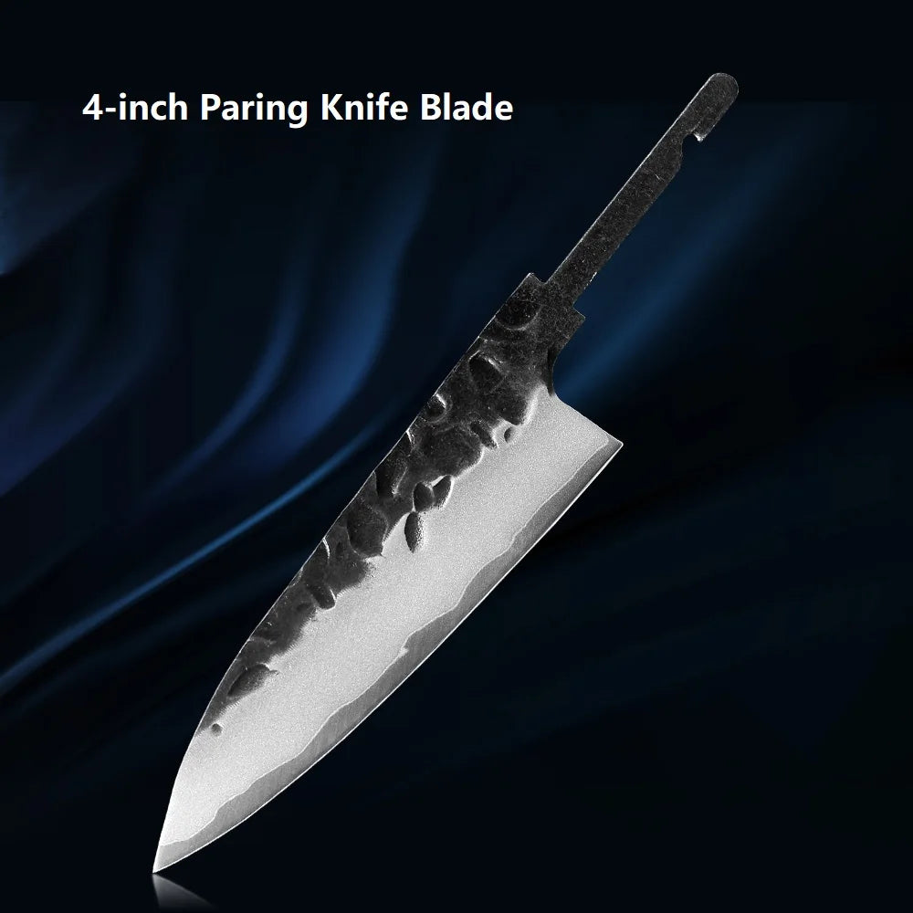 F.YOUNG DIY Knife Blank Blade – 3-Layer Steel, Full Tang, No Handle Knife Blank Blade Qst 4 inch Paring