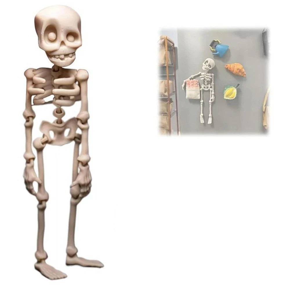 Poseable Skull Fridge Magnet – Funny Halloween Novelty Gift Novelty Fridge Magnet Qme