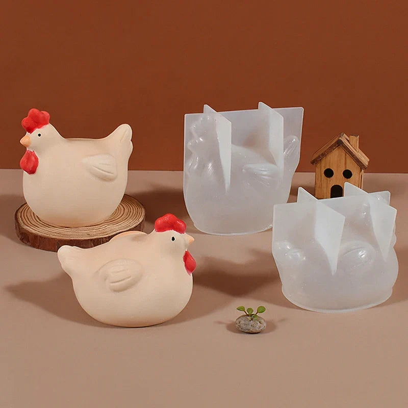 3D Chicken Silicone Mold | Candle, Resin & Plaster Crafts Silicone Craft Mold Qme