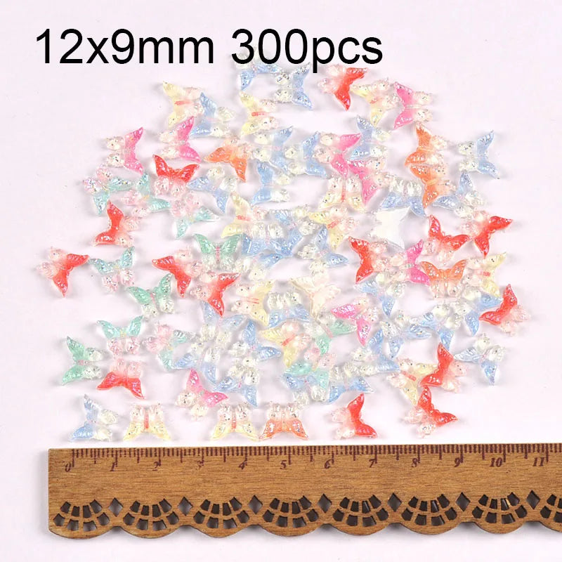 50pc Butterfly Bow Resin Flatback Cabochons – Nail Art & DIY Nail Art Embellishments Qme 12x9mm 300pcs