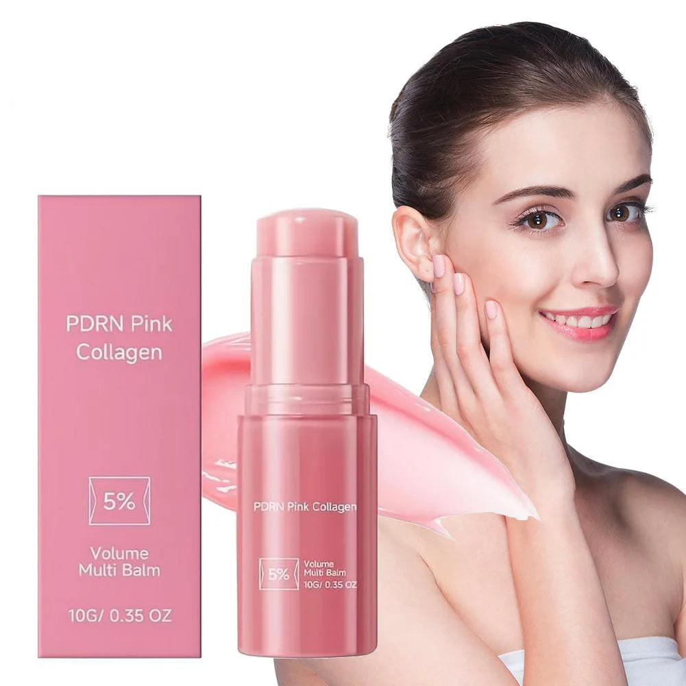 PDRN Pink Collagen Volume Multi Balm Stick | Plumping Skin Facial Balm Stick Qme