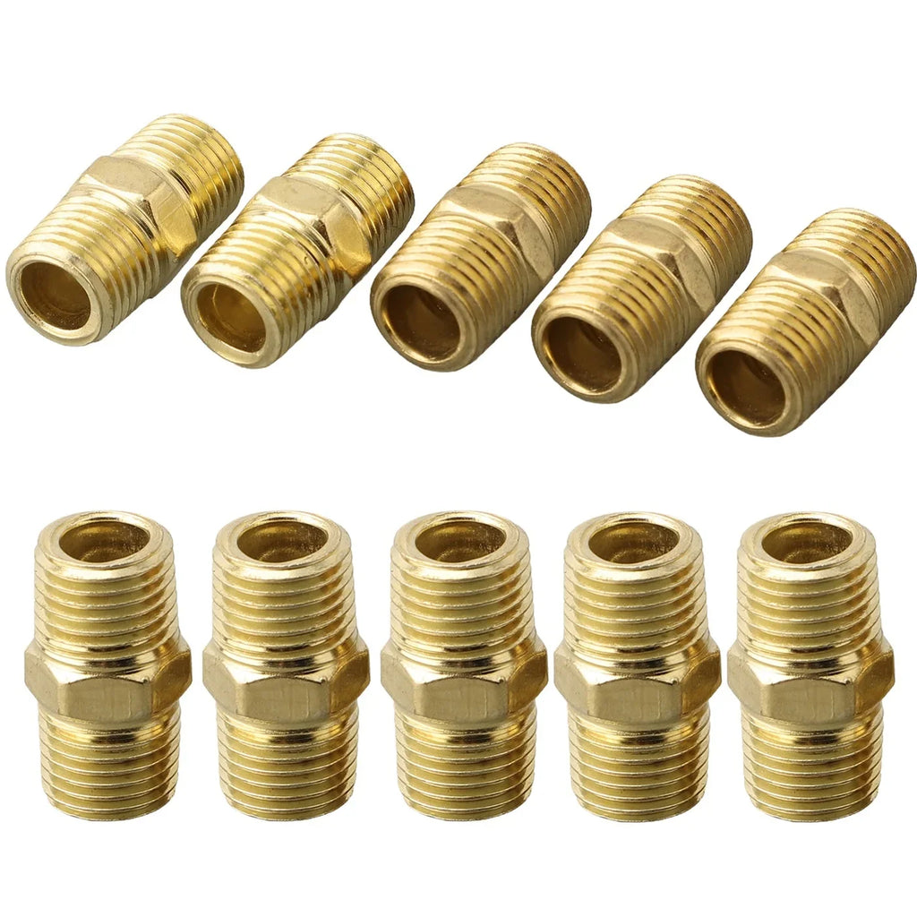 Brass Hex Nipple Pipe Fitting Adapter 1" BSP Male to Male Pipe Fitting Adapter Qme