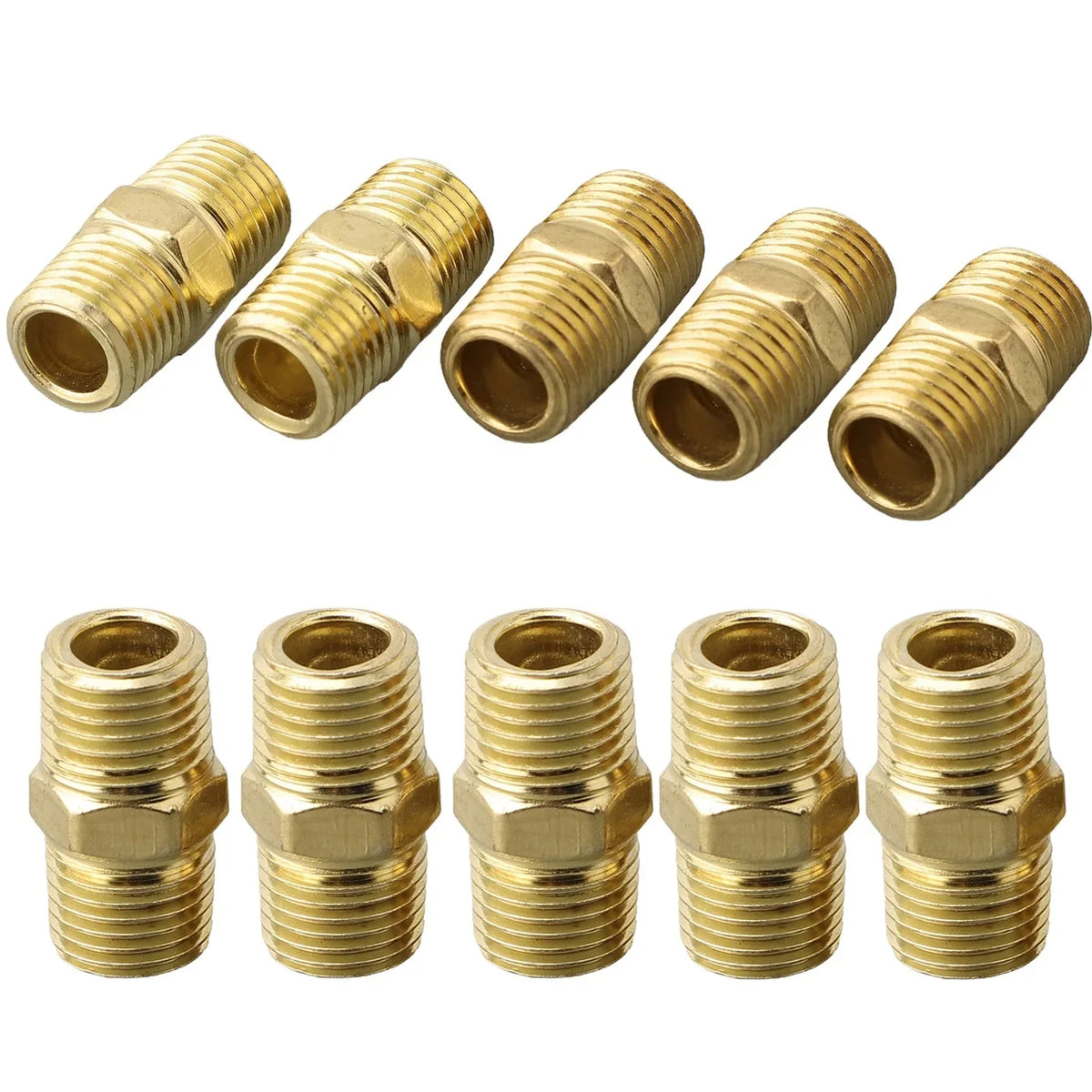Brass Hex Nipple Pipe Fitting Adapter 1" BSP Male to Male Pipe Fitting Adapter Qme