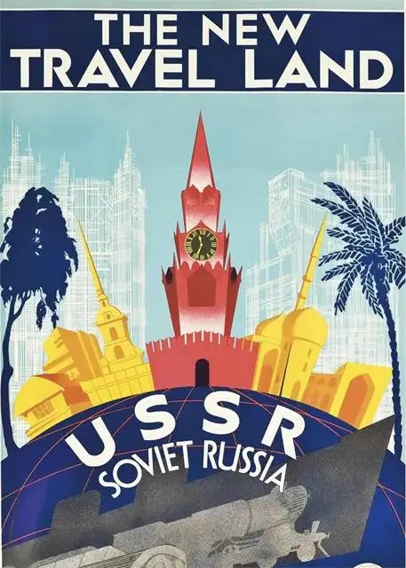 Vintage Soviet Poster Canvas Art – Retro Russian Wall Decor Canvas Wall Art Qst P1 40x50cm Unframed