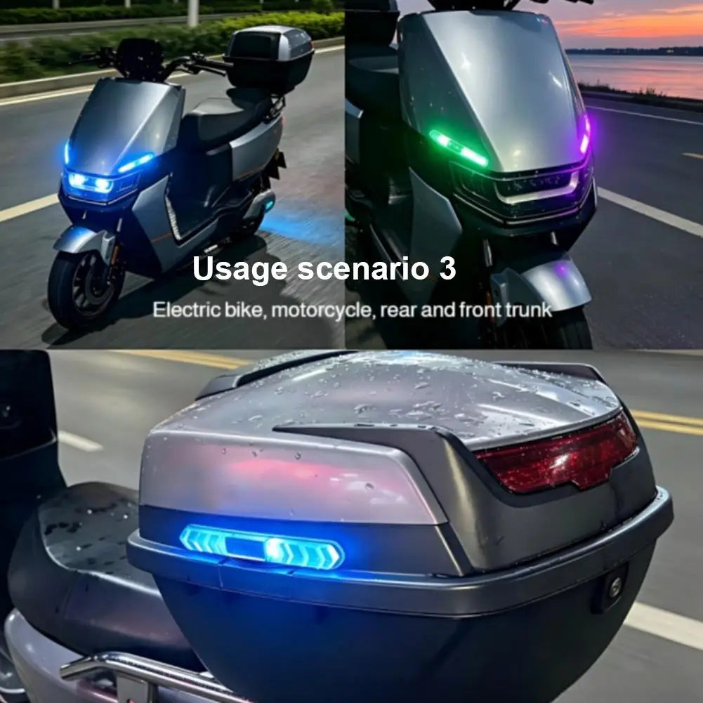 5-Color RGB Car Door Light Bar | Solar Charging & Vibration Car Door Light Bar Qme