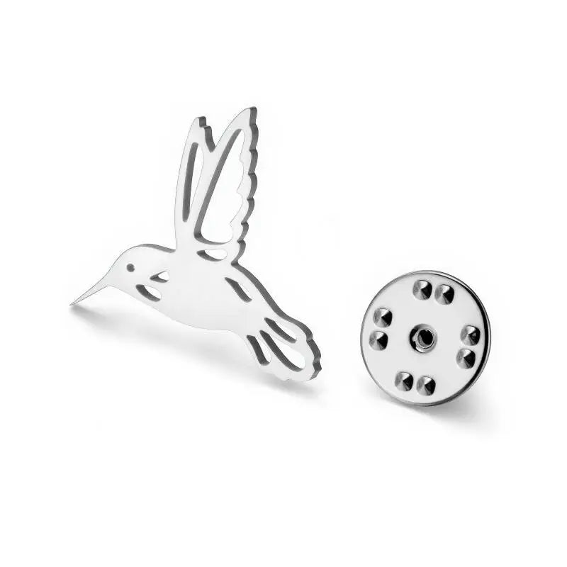 Stainless Steel Bird Brooch – Hummingbird Eagle Hawk Lapel Pin Animal Lapel Pin Qme A5