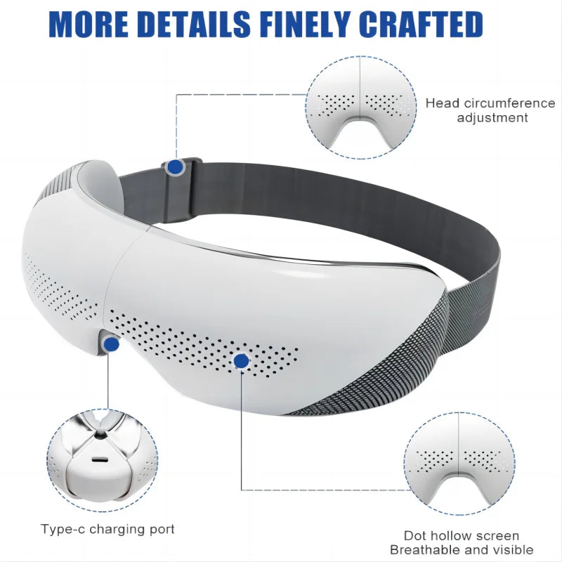 VIMYSHOW Eye Massager Bluetooth 4 Modes Airbag Kneading Eye Massager Qst