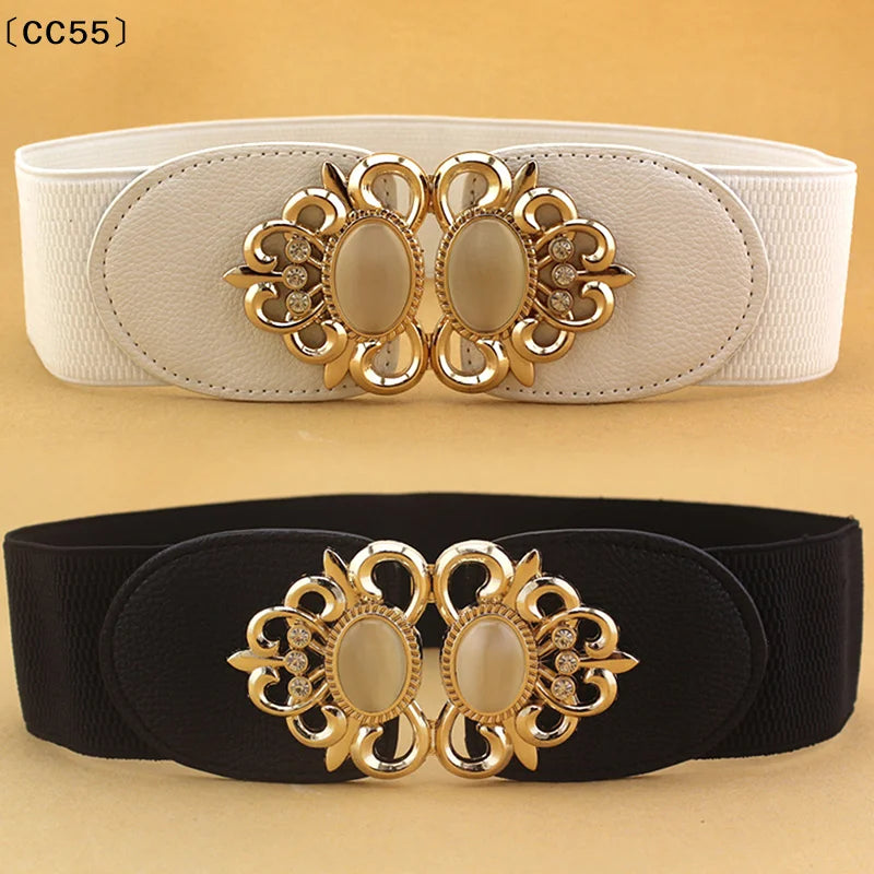 Women's Retro Elastic Narrow Waist Belt for Dresses & Skirts Women's Waist Belt Qst