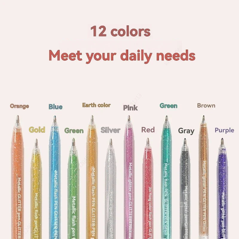 Metallic Glitter Gel Pens – Scrapbook, Journal & DIY Art Set Glitter Gel Pen Set Qme