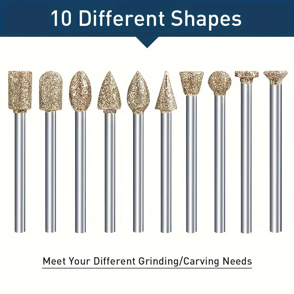 20pc Diamond Coated Grinding Burr Set | Rotary Tool Accessories Rotary Tool Accessories Qme