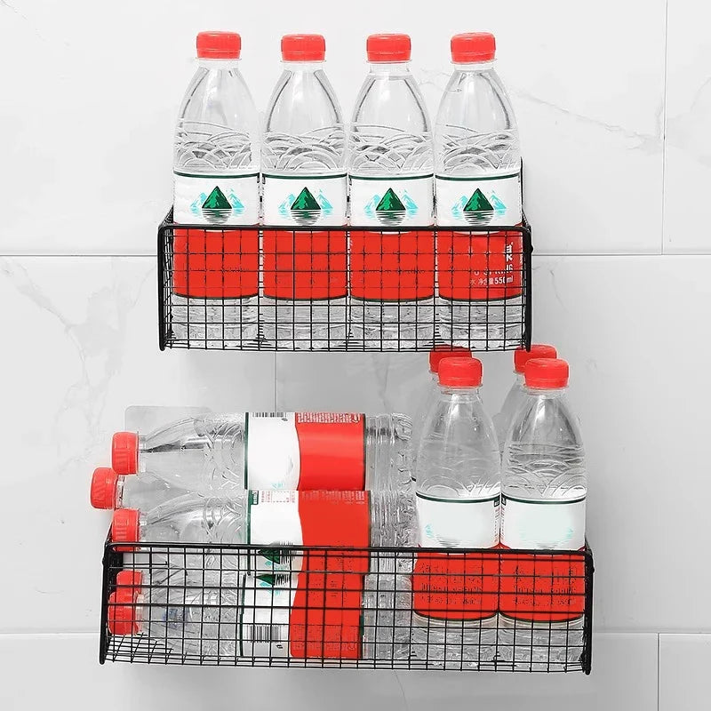 Wall-Mounted Storage Rack Kitchen & Bathroom – No Drilling Wall Storage Rack Qme