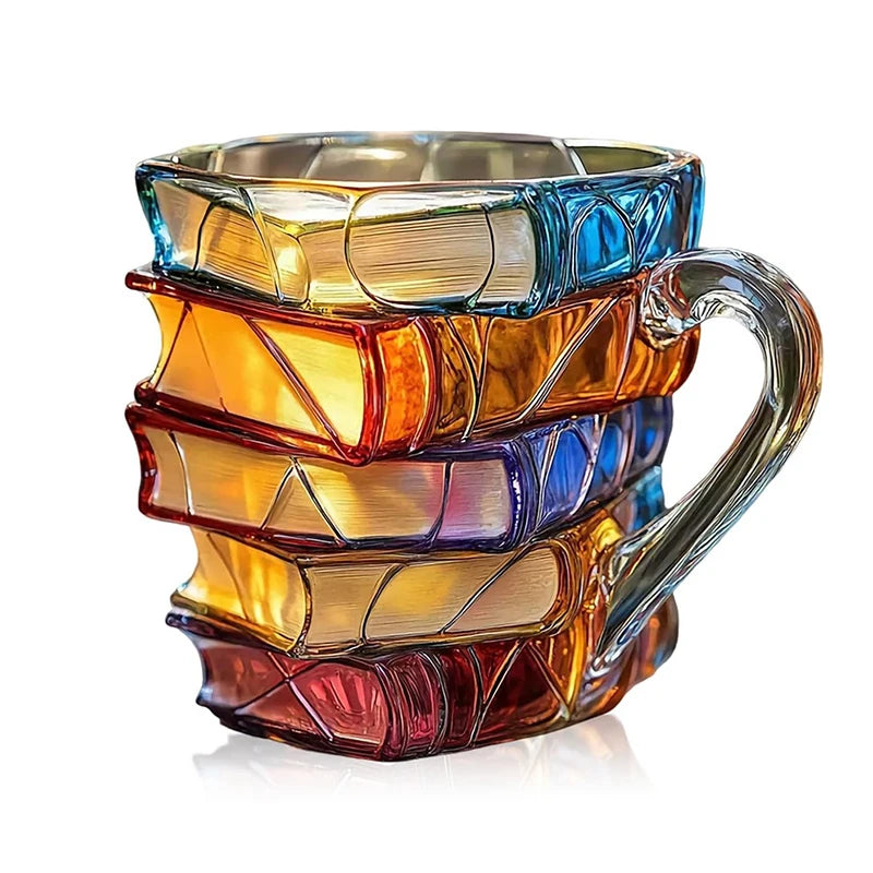 3D Painted Books Stack Resin Coffee Mug – 11oz Novelty Gift Novelty Coffee Mug Qst Style A 110