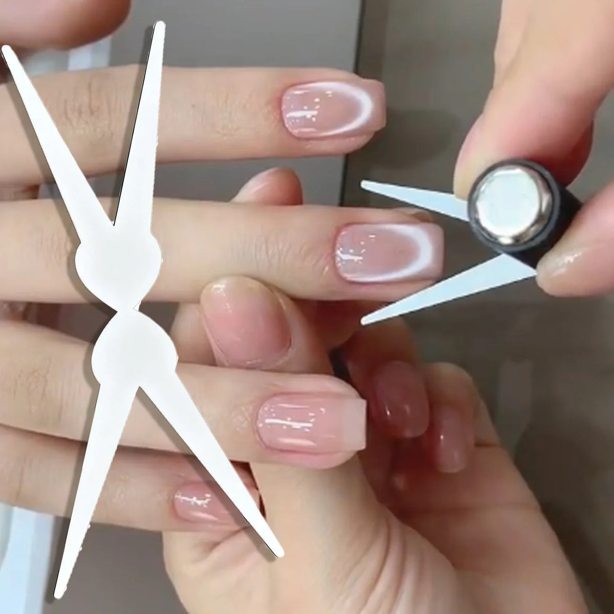 Double-Head Cat Eye Nail Art Magnet Rod | French & V-Shape Nail Art Magnet Tool Qme