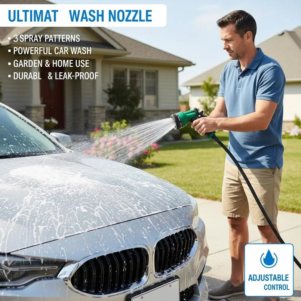 Adjustable Multi-Pattern Garden Hose Nozzle Sprayer Garden Hose Nozzle Qme