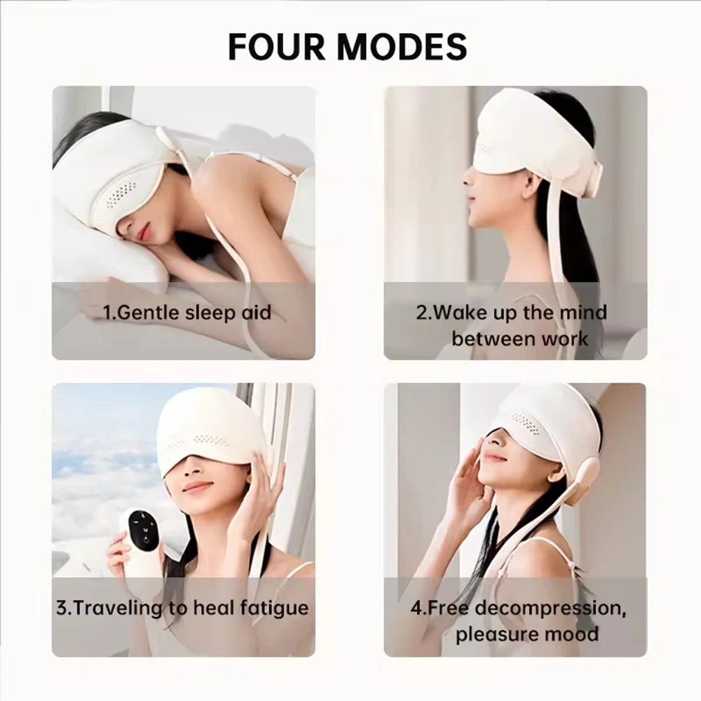 Electric Airbag Head & Eye Massager – Graphene Heating, 4 Modes Electric Head Massager Qst
