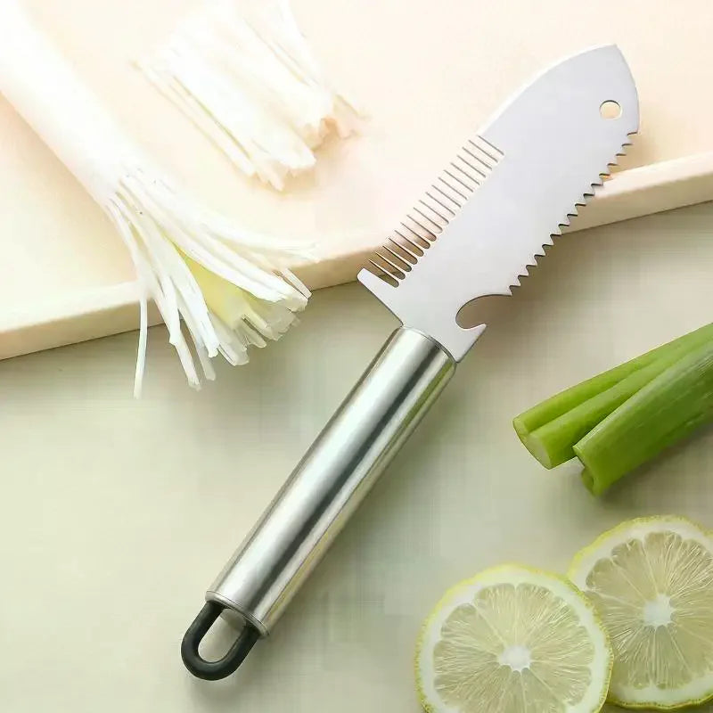 Stainless Steel Scallion Slicer & Ergonomic Vegetable Knife Vegetable Slicer Knife Qme
