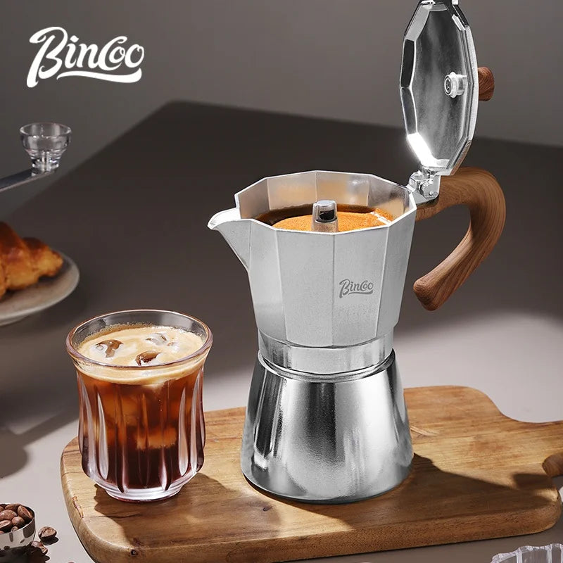 BINCOO Moka Pot Kit – Electric Heater & Manual Grinder Moka Pot Bundle Qst