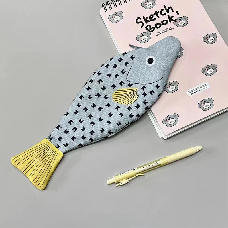 Fish Shape Novelty Pencil Case, Pen Bag & Coin Purse Pouch Novelty Pencil Case Qme