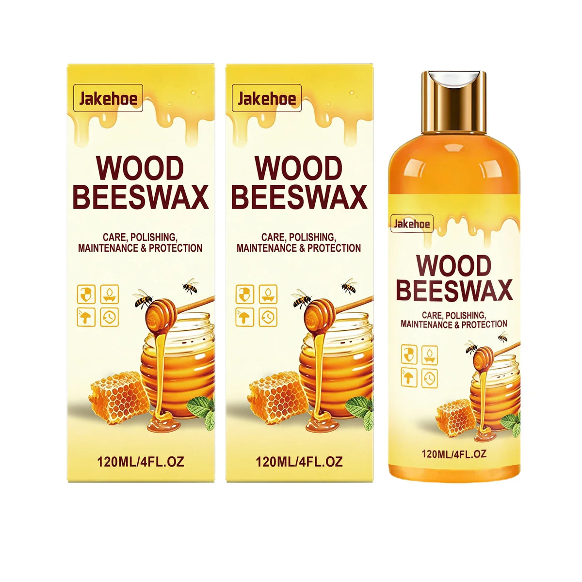 Wood Beeswax Polish – Moisturize, Restore & Shine Furniture Furniture Polish Wax Qme 2 x 120ML Boxed