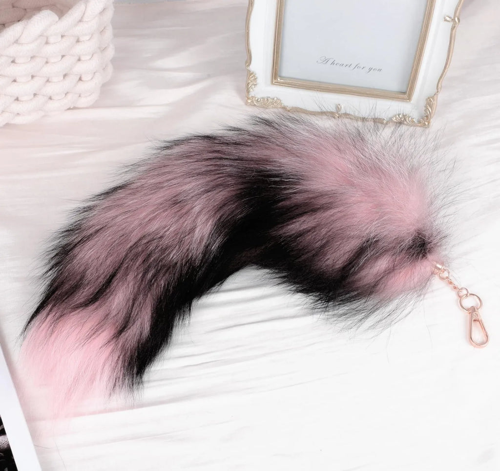 Faux Fur Fox Tail Keychain – Fluffy Bag Charm Pendant Fur Bag Keychain Qme