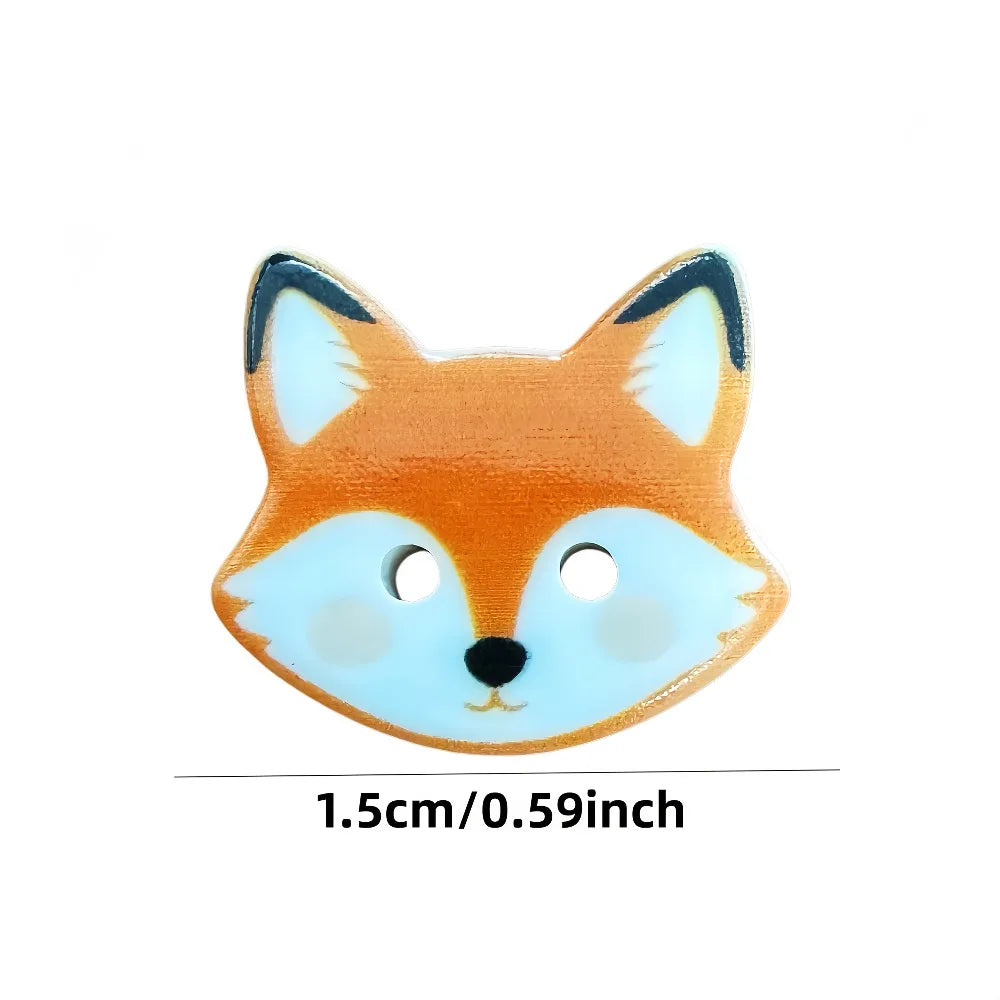 Cute Fox Resin Buttons – Decorative Handmade Craft Accessory Decorative Craft Buttons Qme