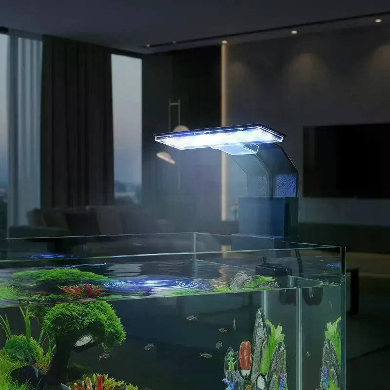 Ultra-Thin Clip-On LED Aquarium Light | 3 Modes Full Spectrum Aquarium LED Light Qme