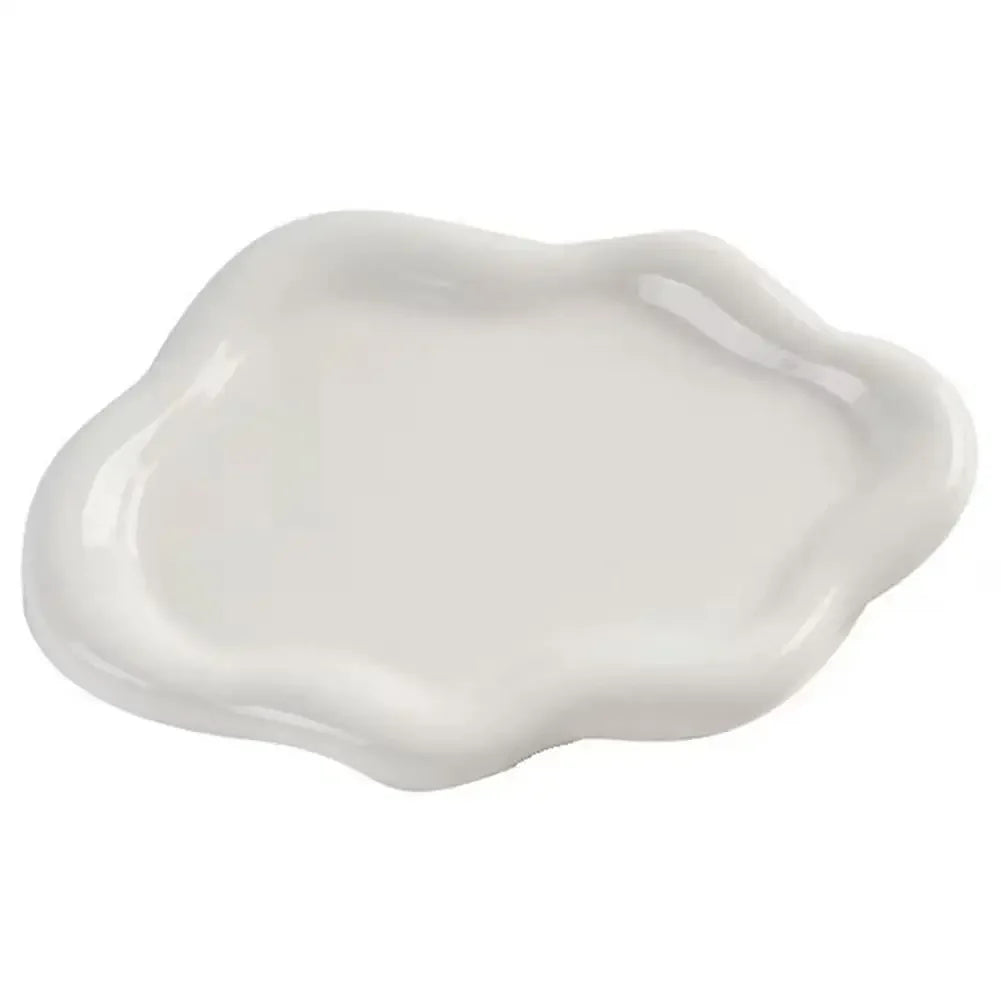 Decorative Metal Jewelry Storage Tray – White & Silver Jewelry Storage Tray Qme white