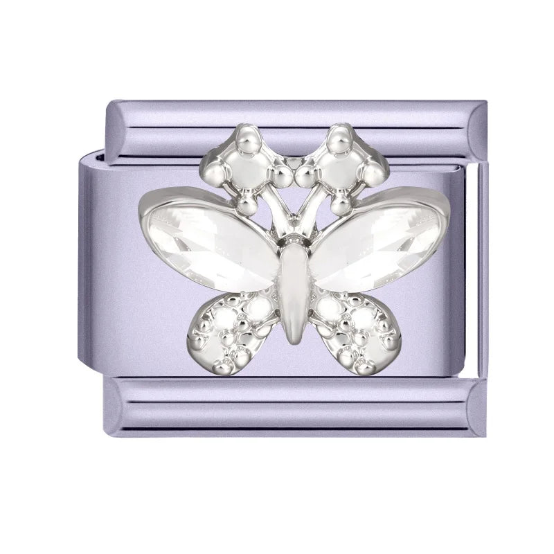Zircon Butterfly Moon Stars Bow Italian Charm Links – Purple