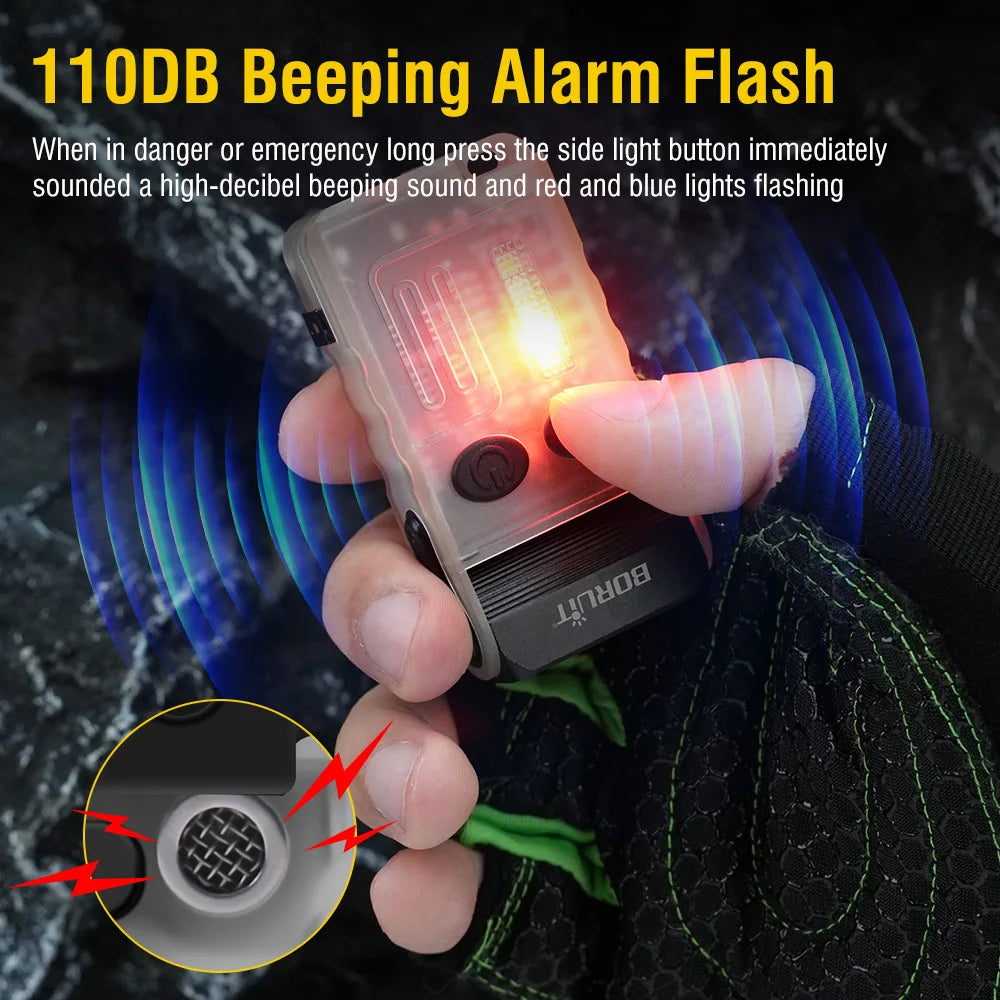 BORUiT V20 LED Keychain Flashlight 1000LM UV Magnetic USB-C LED Keychain Flashlight Qst