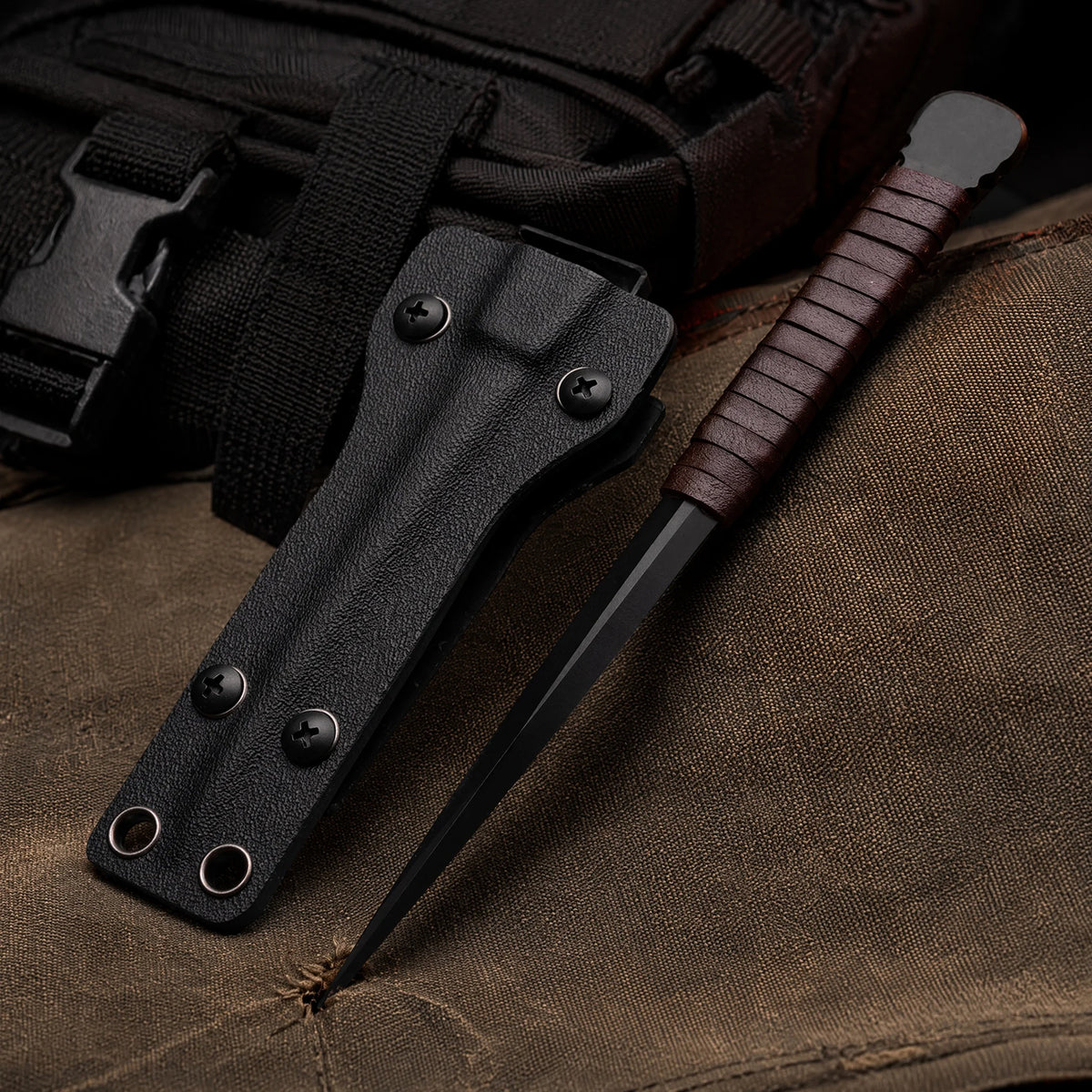Portable Multi-Tool Camping Knife – Steel Blade & Leather Handle Multi-Tool Camping Knife Qst bz