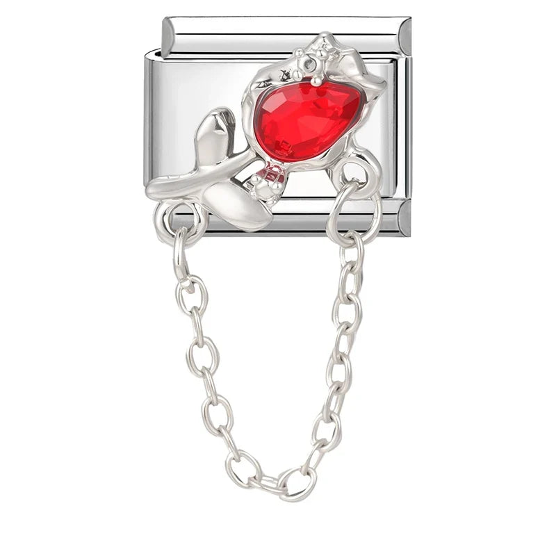 Zircon Butterfly Heart Italian Charm Links – 41 Colors